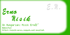 erno misik business card